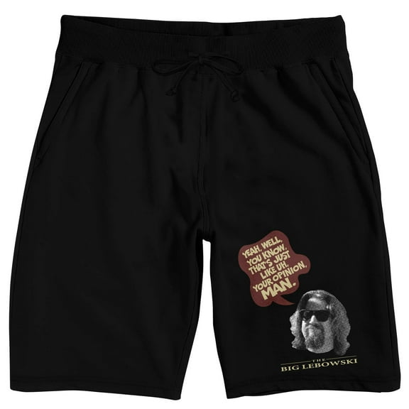 The Big Lebowski That's Just Your Opinion Man Men's Black Sleep Pajama Shorts-Small