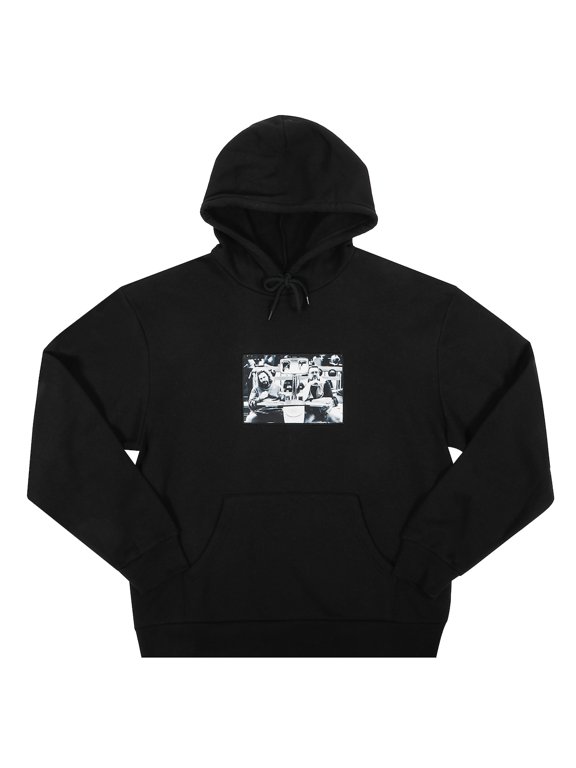 The Big Lebowski The Dude Abides Screenshots Adult Black Long Sleeve Hooded Sweatshirt XS