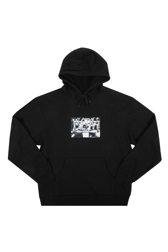 The Big Lebowski The Dude Abides Screenshots Adult Black Long Sleeve Hooded Sweatshirt XS