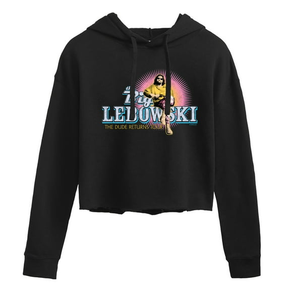 The Big Lebowski - The Dude Returns Tour - Juniors Cropped Pullover Hoodie