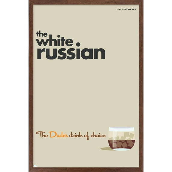 The Big Lebowski - The White Russian Wall Poster, 14.725" x 22.375", Framed
