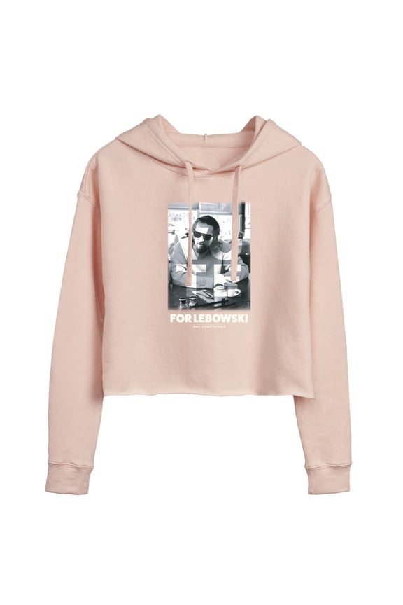 - Vote For Lebowski - Juniors Cropped Pullover Hoodie