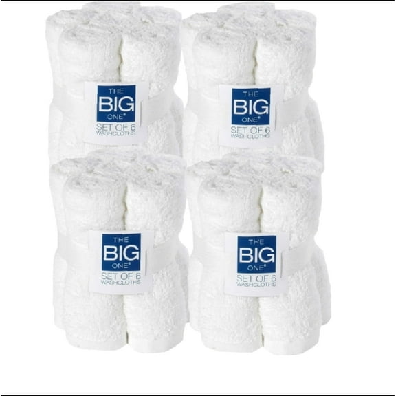 The Big One 100% Terry Cloth washcloth 24 pack