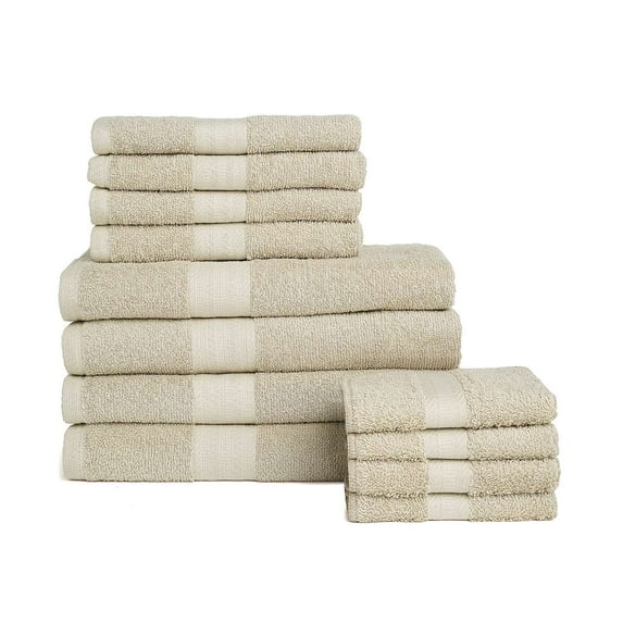 The Big One 12-piece Bath Towel Set - Almond