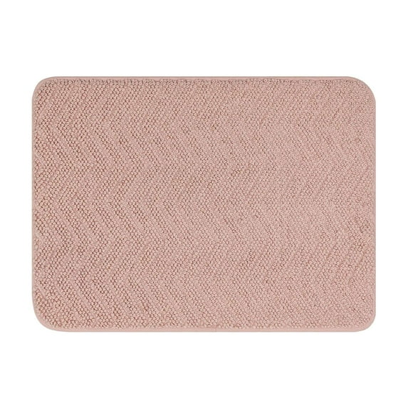 The Big One Chevron Loop Memory Foam Bath Mat - Coral Blush, 17X24