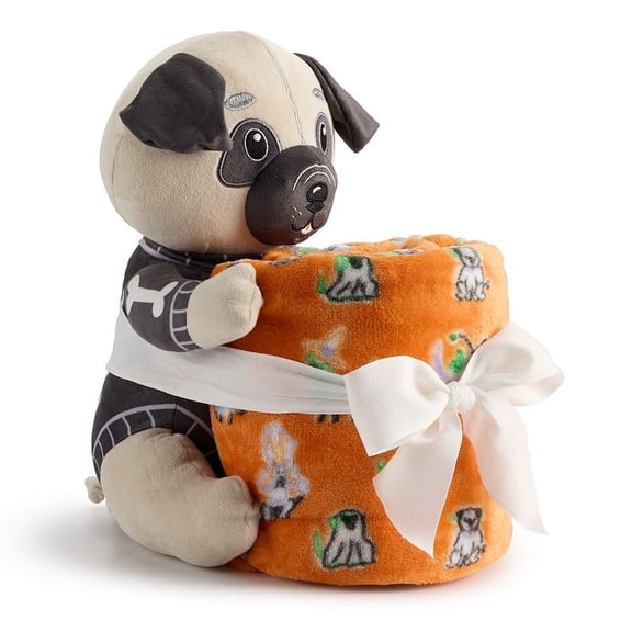 The Big One Kids Skeleton Dog Glow-In-The Dark Buddy & Throw, Skelly Dog