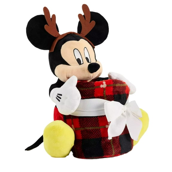 The Big One Male Mouse Plush with Soft Cozy Lightweight Throw Blanket Oversized 5 x 6 ft Multi-Color