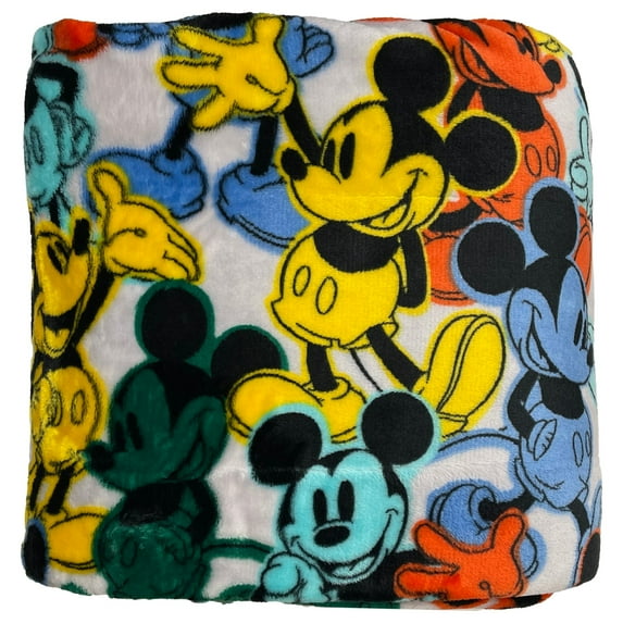 The Big One Oversized Mickey Mouse Microplush Throw Blanket, 5' x 6' Rainbow