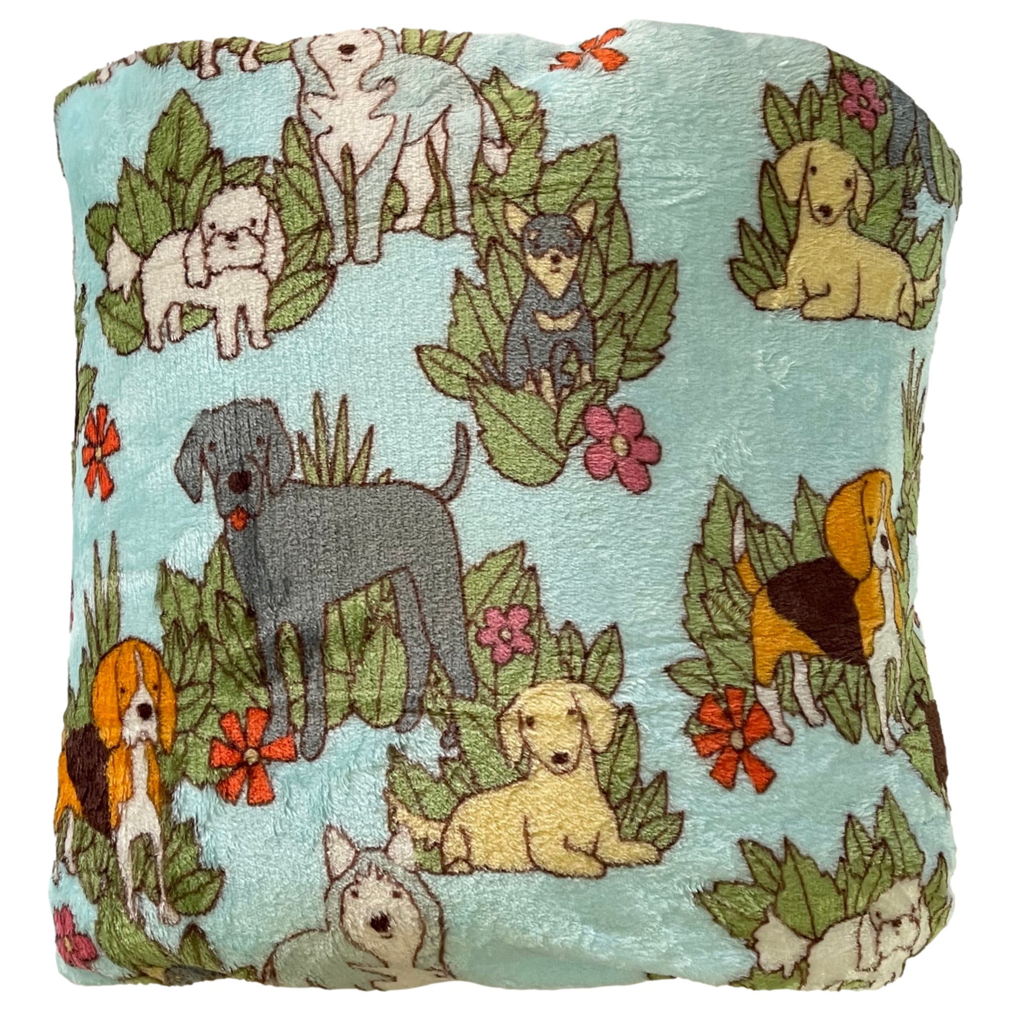 The Big One Oversized Plush Blue Puppy Dogs Throw Blanket Microplush - 5ft x 6ft