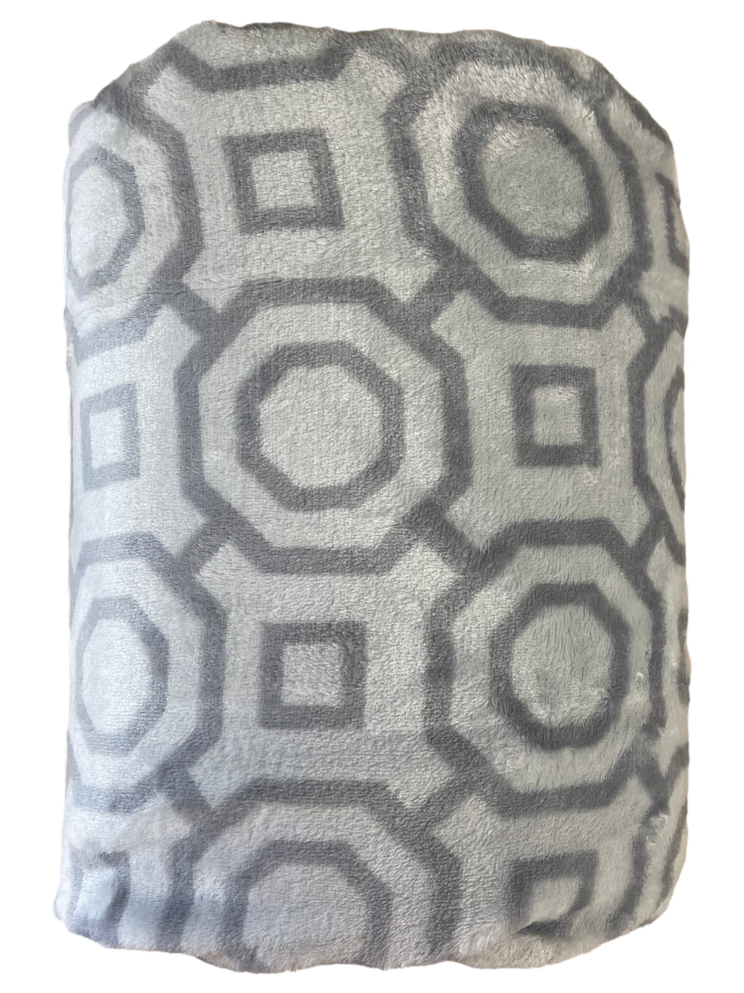 The Big One Oversized Plush Grey Geometric Throw Blanket 5ft x 6ft