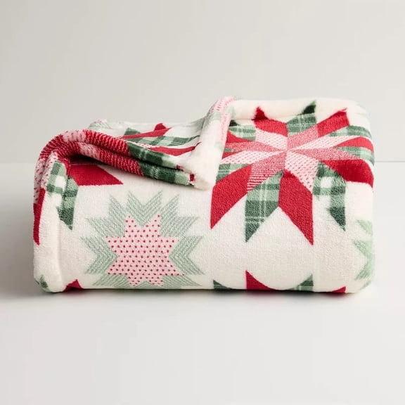 The Big One Oversized Plush Star Patchwork Throws, 60"x72"