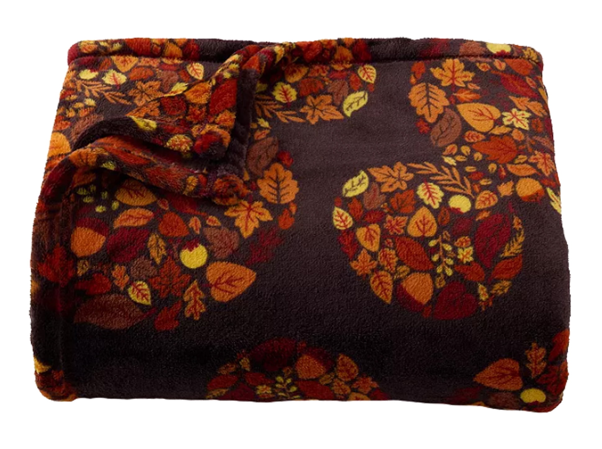 The Big One Oversized Plush Throw Blanket Fall Leaves Mickey Head 60" x ...