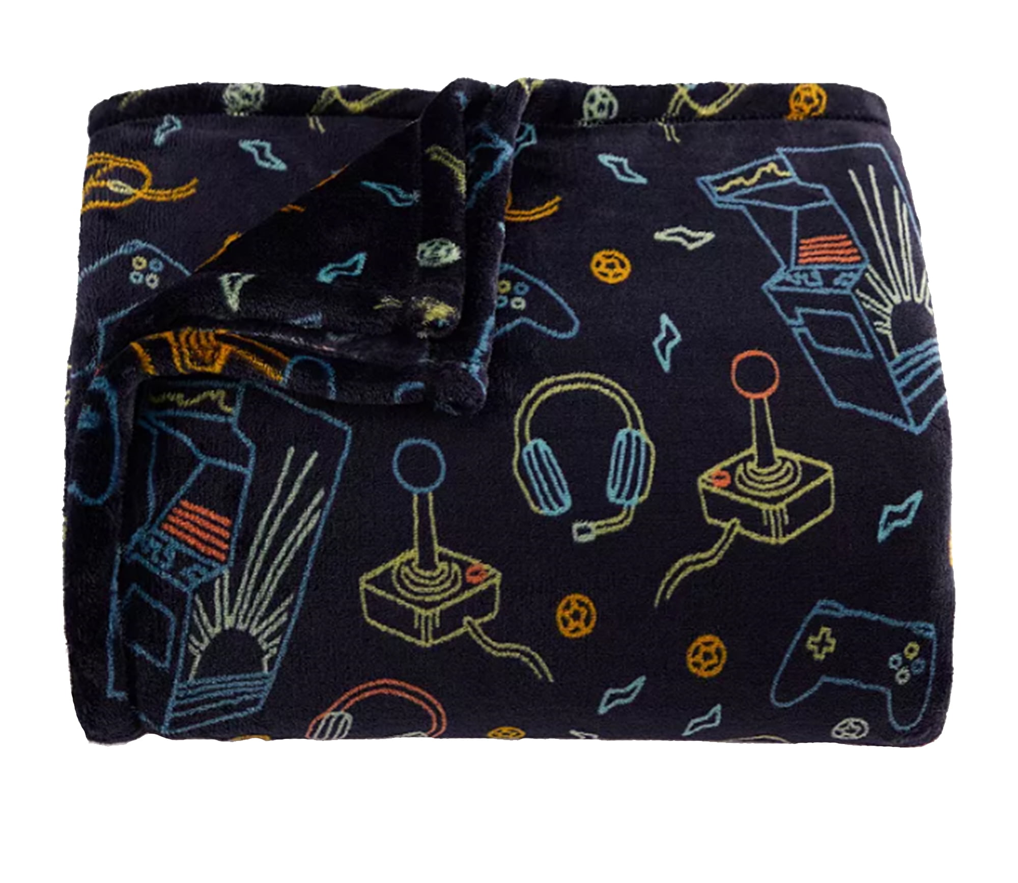 The Big One Oversized Plush Throw Blanket Headphones Gaming Controllers 60" x 72" Teens, Adults