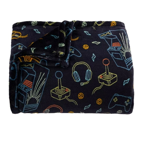 The Big One Oversized Plush Throw Blanket Headphones Gaming Controllers 60" x 72" Teens, Adults