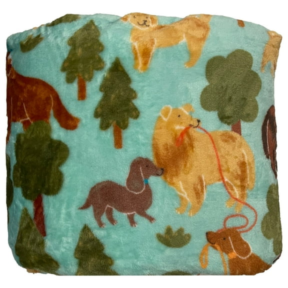 The Big One Oversized Plush Throw Blanket Microplush Puppy Dog Park - 5ft x 6ft