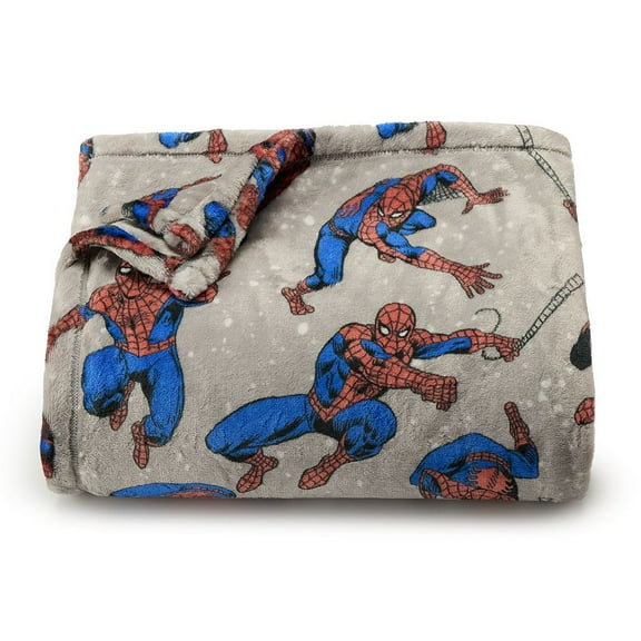 The Big One Oversized Spider-Man Plush Throw Blanket, Gray Spiderman 5ft x 6ft