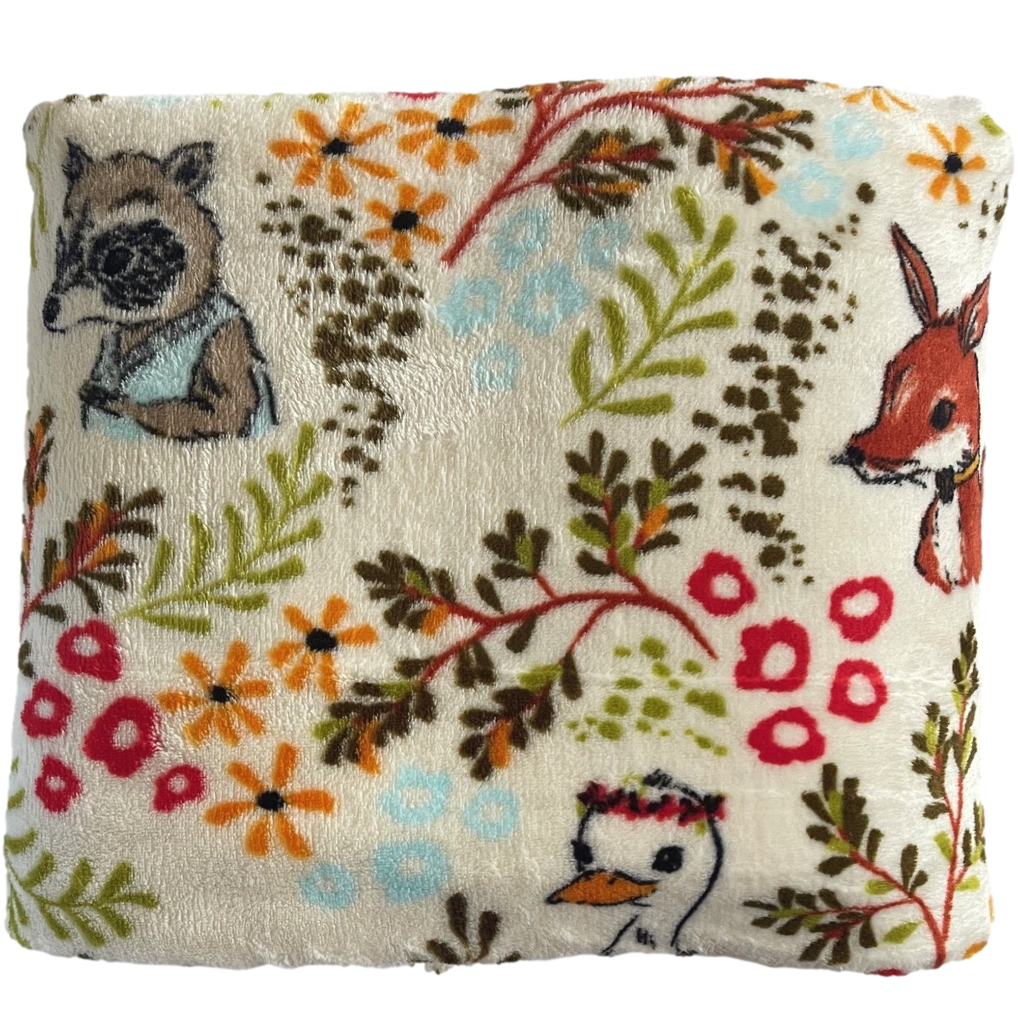 The Big One Plush Woodland Foliage & Animals Oversized Throw Blanket 5 ...
