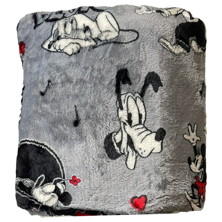 The Big One Plush Throw Blanket Classic Mickey Soft Gray Polyester 60 x 72