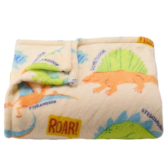The Big One Plush Throw Blanket Dinosaur Multi-Color Super Soft Polyester 60 x 72 Child Boys