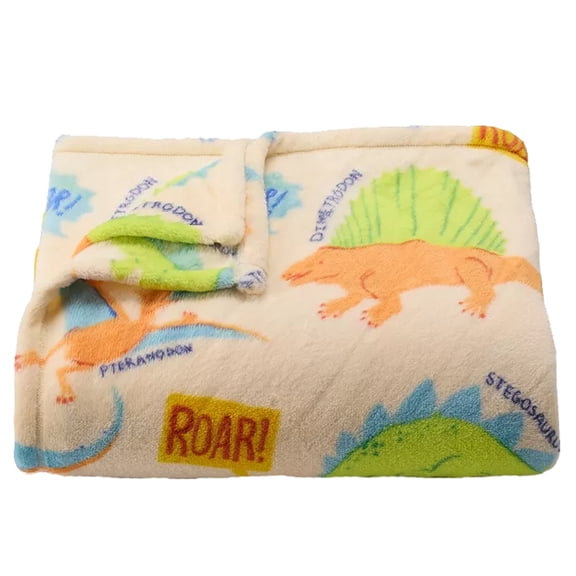 The Big One Plush Throw Blanket Dinosaur Multi-Color Super Soft Polyester 60 x 72 Child Boys