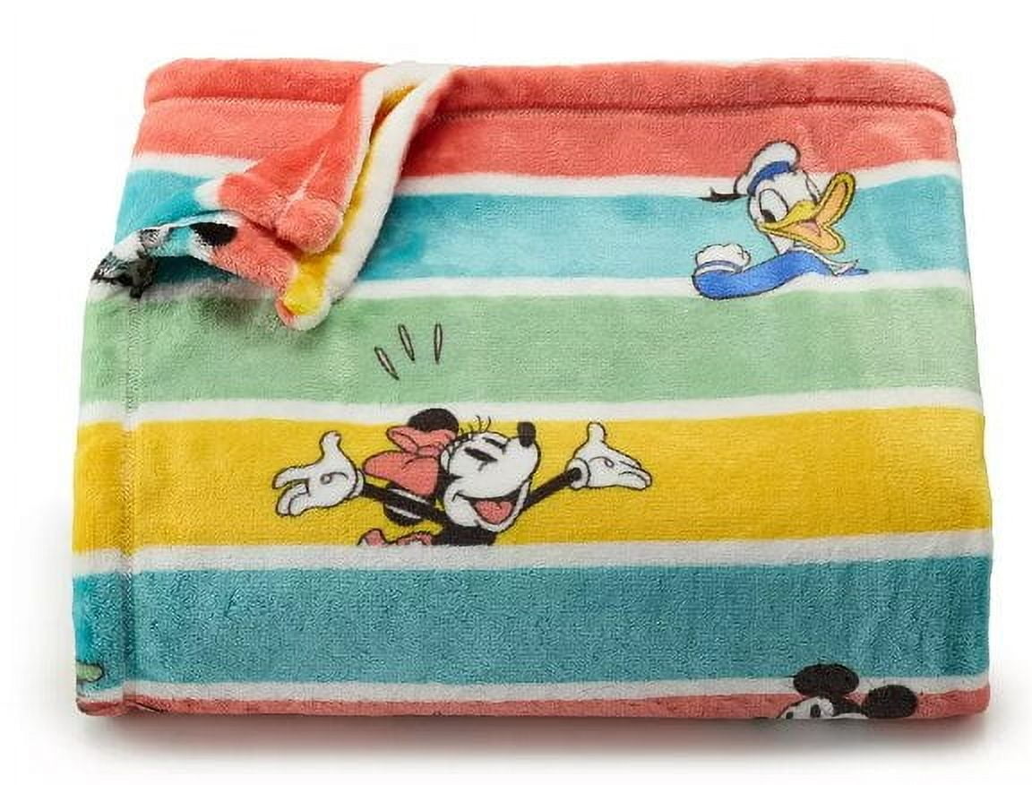 The Big One Oversized Plush Striped Mickey Mouse & Friends Throw ...