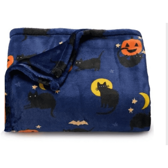 The Big One Throw Blanket Plush Super Soft Warm Cozy Oversized 60 x 72 inch Halloween Cats