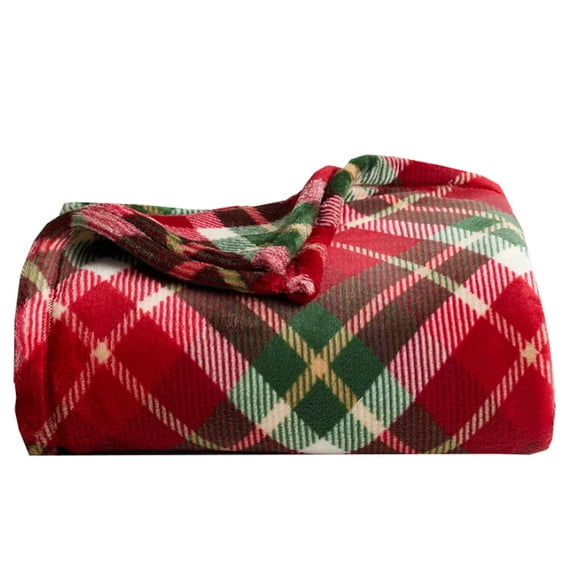 The Big One Throw Blanket Red Green White Holiday Polyester 60 x 72 Christmas