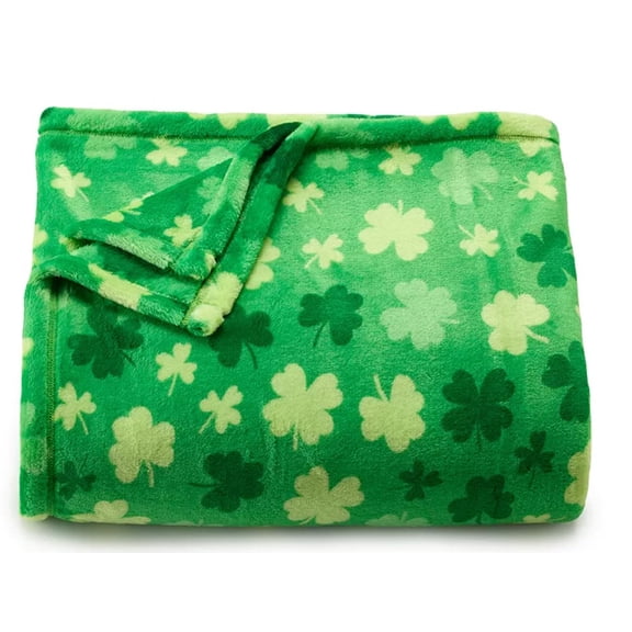 The Big One Throw Blanket, St. Patrick's Day Shamrocks, Soft Plush Polyester 60" x 72"