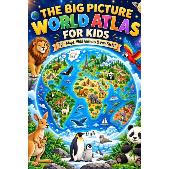 The Big Picture World Atlas For Kids: Epic Maps, Wild Animals & Fun Facts!, (Paperback)