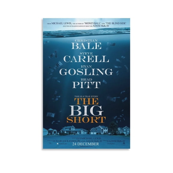 The Big Short Classic Movie Poster Canvas Poster Wall Art Picture Prints Hanging Photo Gift Decor Home Posters Artworks 24x36inch(60x90cm)
