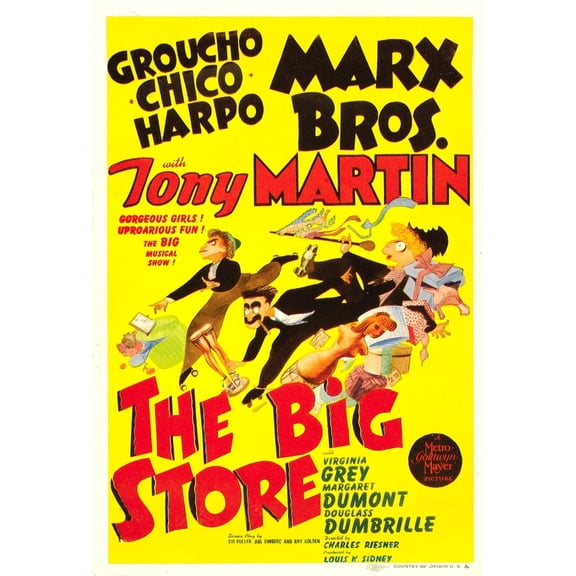 The Big Store The Marx Brothers From Left: Chico Marx Groucho Marx Harpo Marx On Midget Window Card 1941. Movie Poster Masterprint (11 x 17)