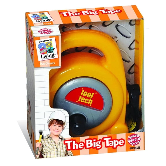 Small World Living Big Tape Measure Toy, Kids Pretend Play Measuring Tool with Inch and Centimeter Scale, Construction Role Play Toy, Ages 3 plus.