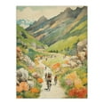 thumbnail image 1 of The Bike Ride Through The Alps Watercolour Painting Alpine Bikers On Scenic Mountain Trail Extra Large XL Wall Art Poster Print, 1 of 5