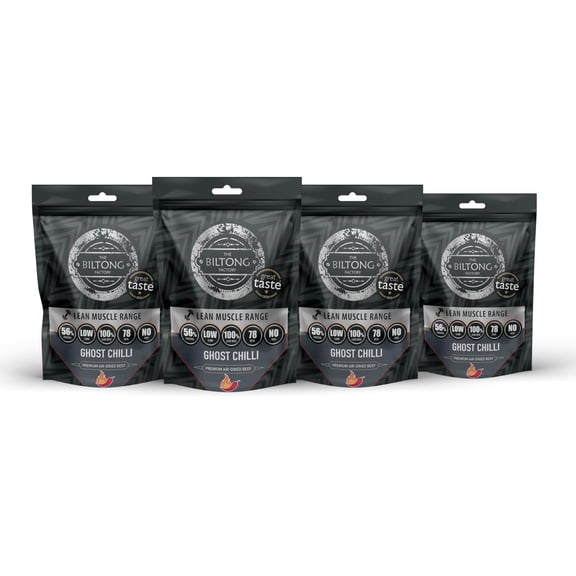 The Biltong Factory - Premium Lean Muscle Beef Biltong - 4x30g - Ghost Chilli