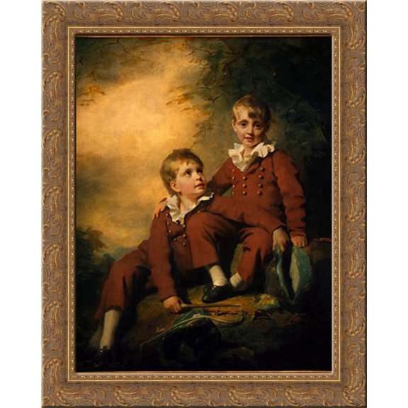 The Binning Children 20x23 Gold Ornate Wood Framed Canvas Art by Raeburn, Sir Henry