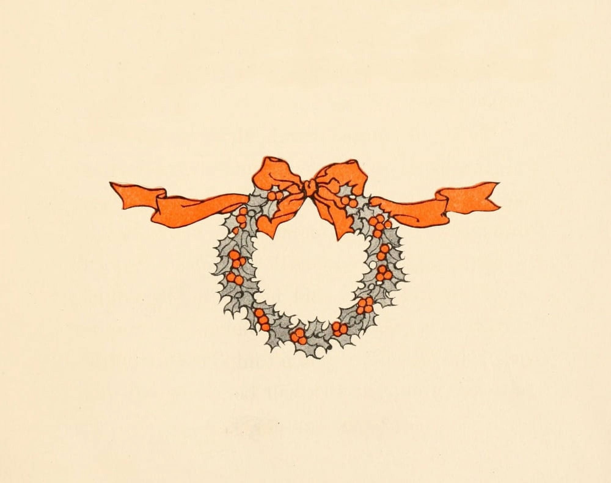 The Birds Christmas Carol 1912 Holly Wreath Canvas Art - Katherine Wireman (18 x 24)