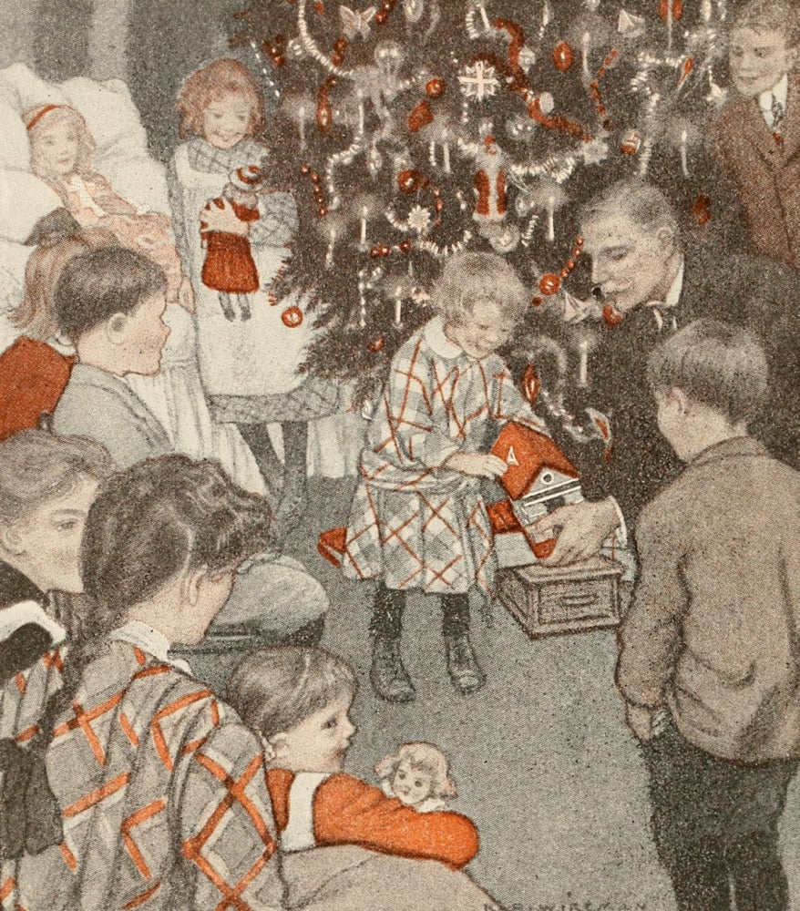 The Birds Christmas Carol 1912 Round the Christmas Tree Canvas Art - Katherine Wireman (18 x 24)