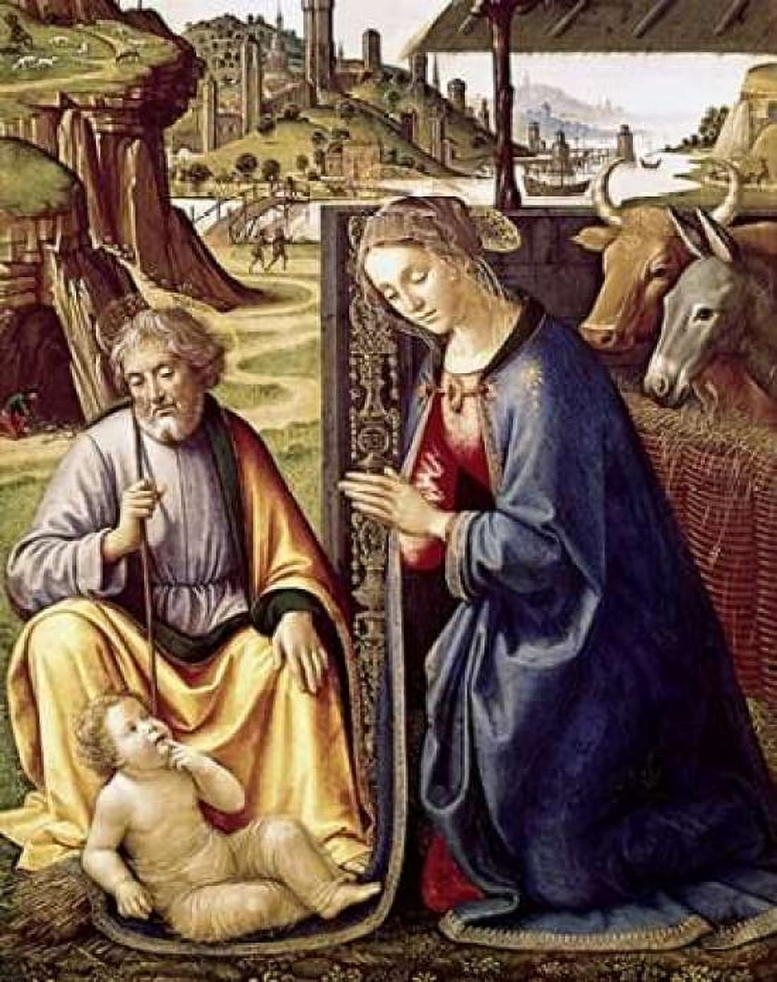 The Birth of Christ Canvas Art - Sebastiano Mainardi (22 x 28)