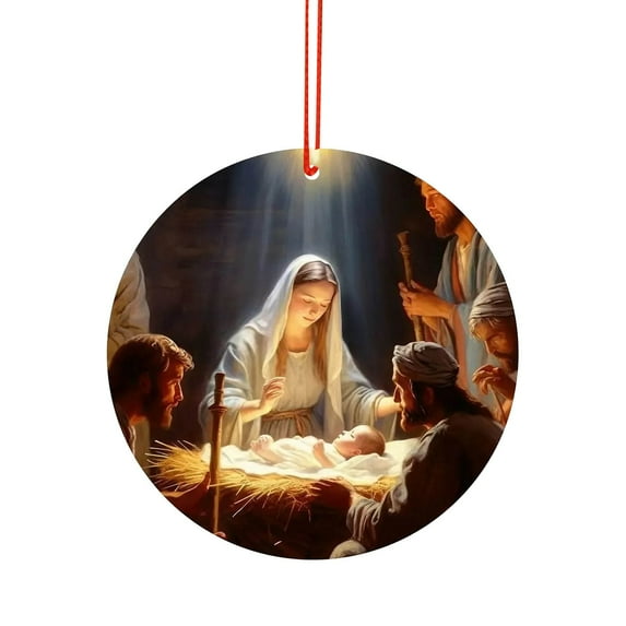 The Birth of Jesus Blessing Acrylic Nativity Scene Ornament