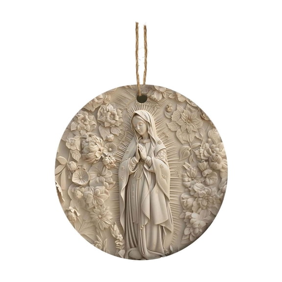 The Birth of Jesus Christmas Ornament Blessing Nativity Scene Ornament, Christian Hanging Decoration for Xmas Tree Car Rearview Mirror