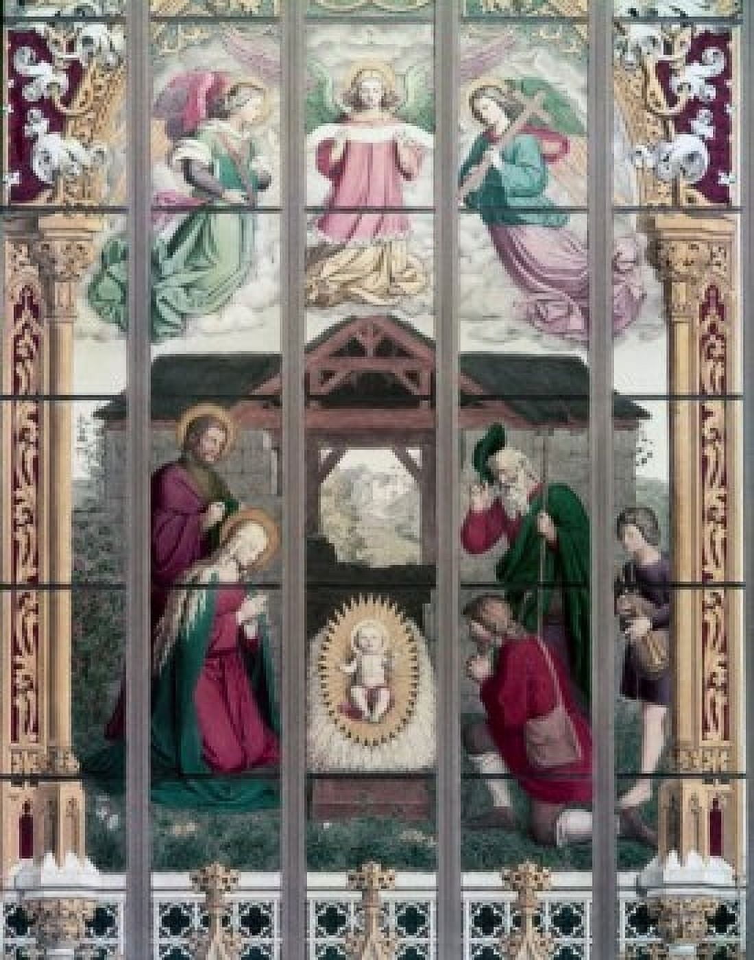 The Birth of Jesus stained glass 19th Century Canvas Art - (24 x 36)