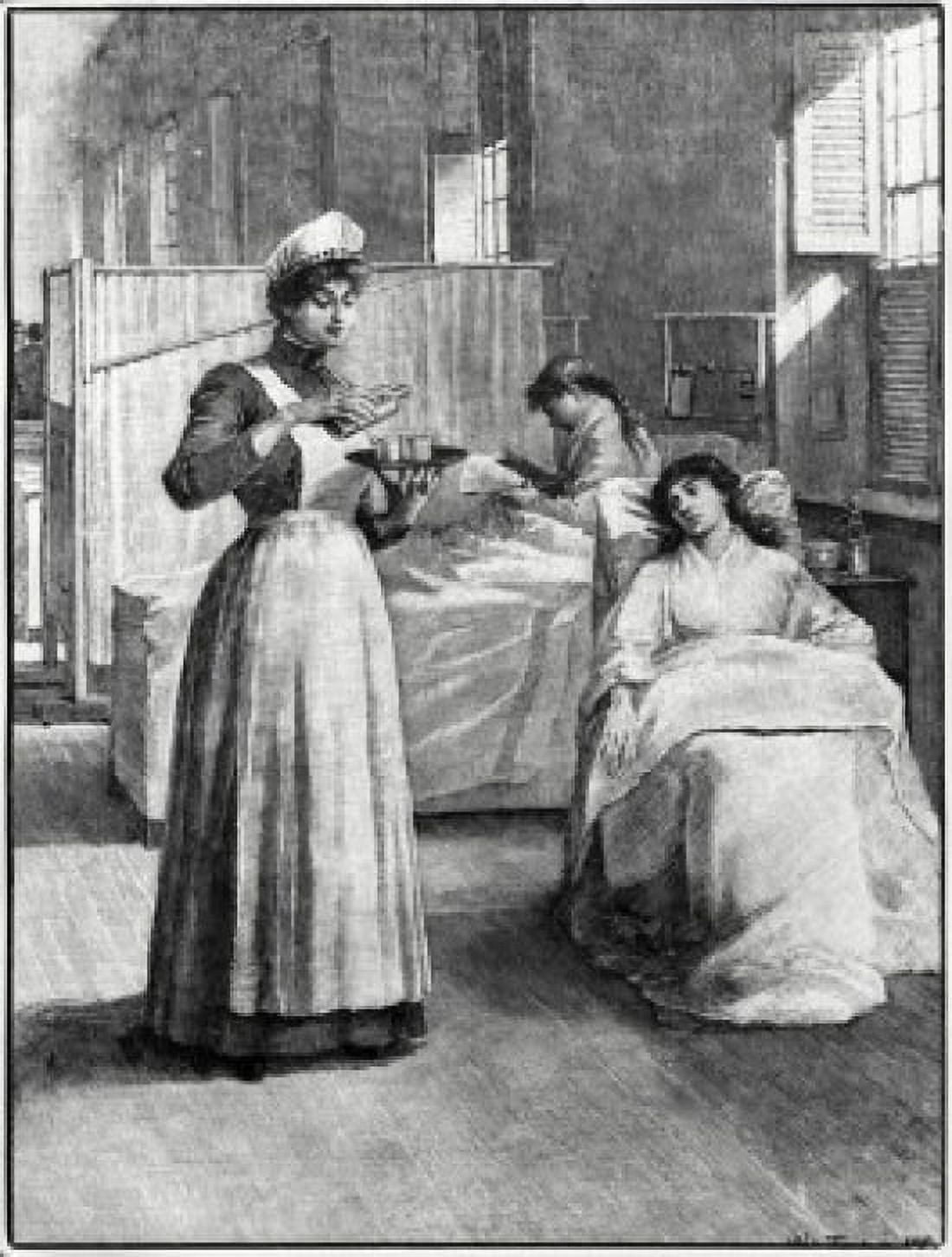 The Birth of the American Trained Nurse Dispensing Medicine 1872 Artist Unknown Canvas Art - (18 x 24)