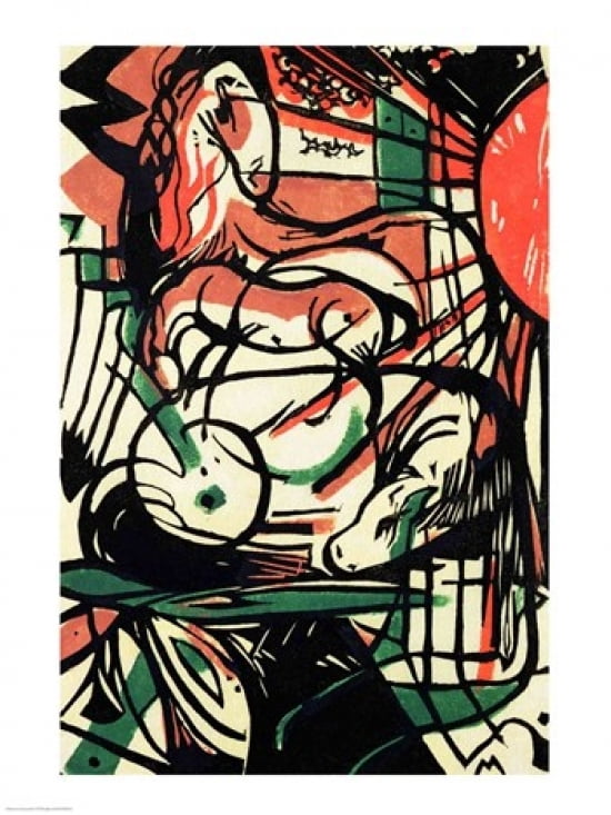 The Birth of the Horse 1913 Canvas Art - Franz Marc (24 x 36)
