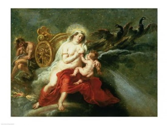 The Birth of the Milky Way 1668 Canvas Art - Peter Paul Rubens (24 x 18)