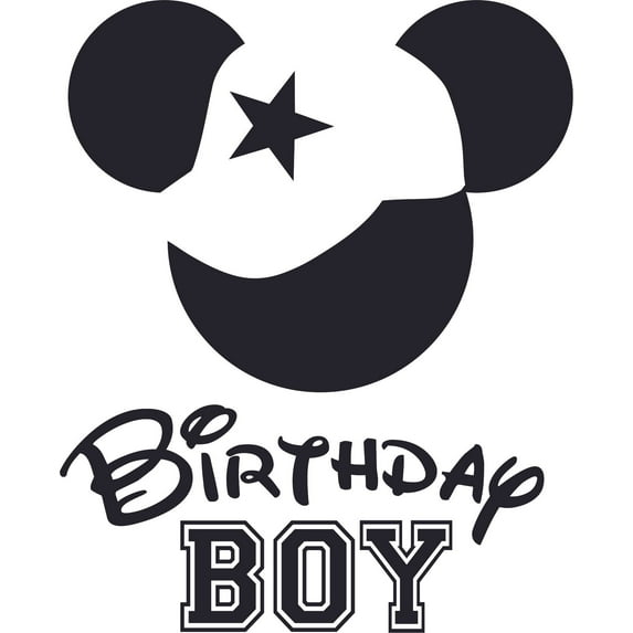 The Birthday Boy Logo Cartoon Design Customized Name Wall Decal - Custom Vinyl Wall Art - Personalized Name - Baby Girls Boys Kids Bedroom Wall Decal Room Decor Stickers Decoration Size (18x20 inch)