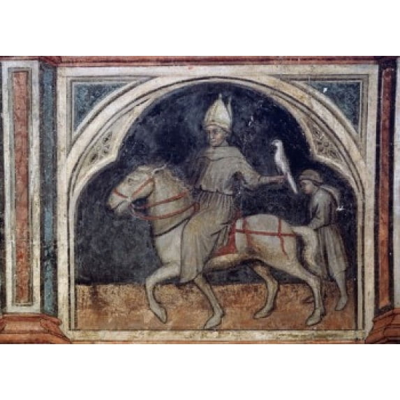 The Bishop with a Falcon, Artist Unknown (Italian), Palazzo Della Ragione, Italy Poster Print (18 x 24)