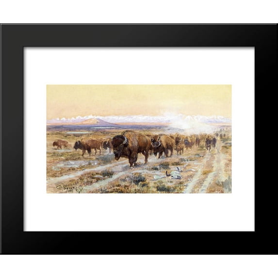 The Bison Trail 20x24 Framed Art Print by Charles M. Russell
