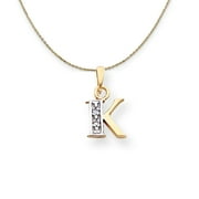 The Black Bow 14k Yellow Gold Chloe Mini Diamond Accent initial K Necklace - 20 Inch