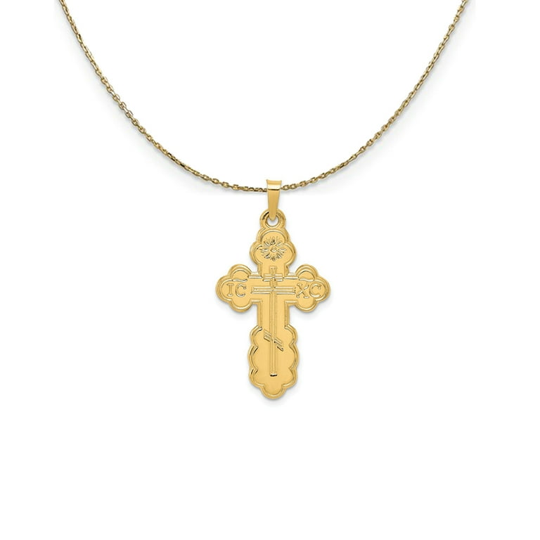 The Black Bow 14k Yellow Gold Eastern Orthodox Cross (34mm