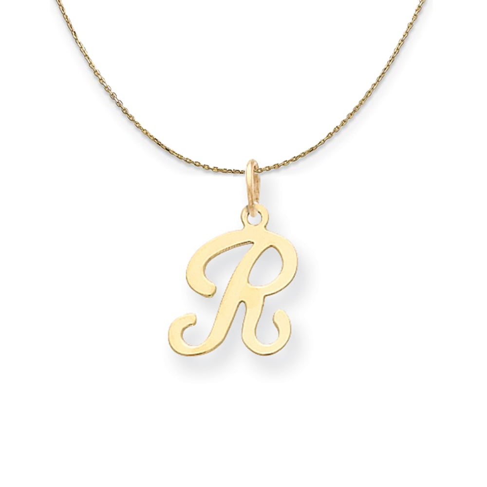 The Black Bow 14k Yellow Gold, Sophia, Sm Script Initial R Necklace ...